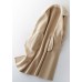 Fashion beige woolen outwear oversized long coats fur collar woolen outwear Notched