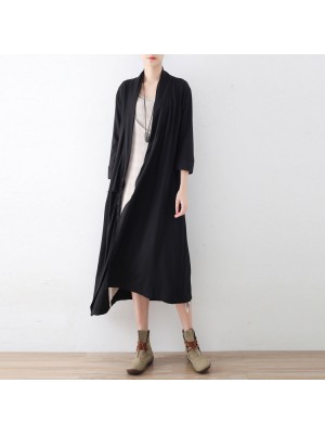 New side closure cotton cardigans long maxi coats causal clothing original