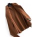 fine plus size long sleeve outwear brown pockets Woolen Coats Women